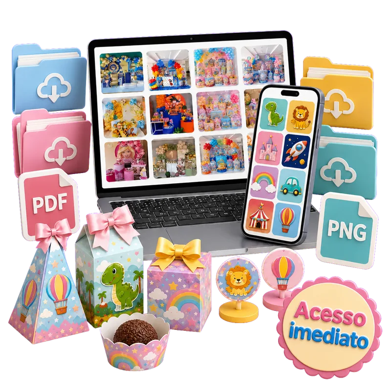 Acesso imediato aos moldes digitais em PDF e PNG