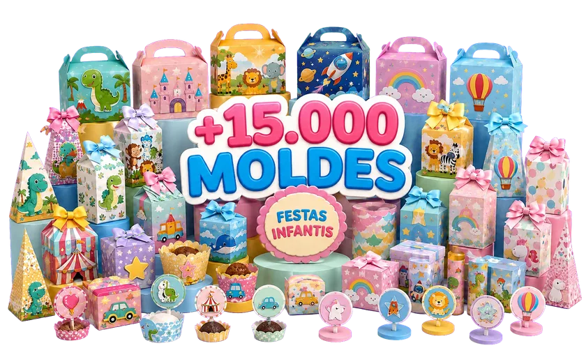 Coleção de mais de 15 mil moldes para festas infantis